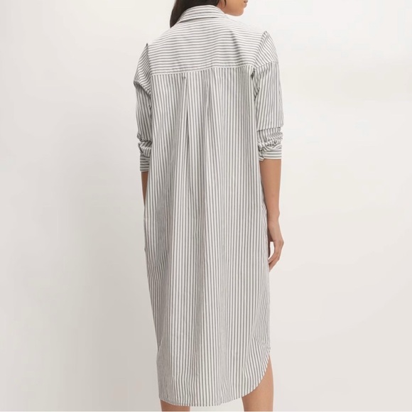 -EVERLANE Midi Cotton Shirt Dress - Bone White/Black Women’s Size 00 - Picture 4 of 15